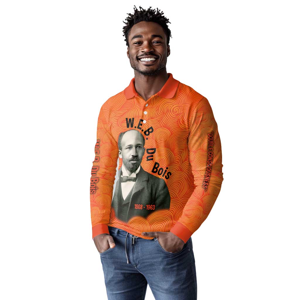 W.E.B. Du Bois Tribute Long Sleeve Polo Shirt W.E.B. Du Bois Tribute - Wonder Print Shop
