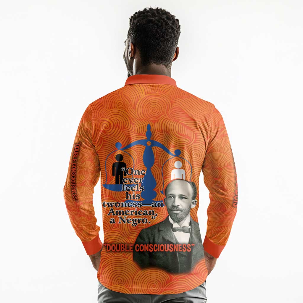 W.E.B. Du Bois Tribute Long Sleeve Polo Shirt W.E.B. Du Bois Tribute - Wonder Print Shop