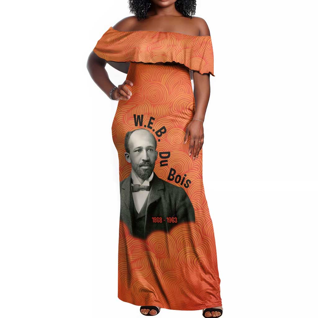 W.E.B. Du Bois Tribute Off Shoulder Maxi Dress W.E.B. Du Bois Tribute - Wonder Print Shop