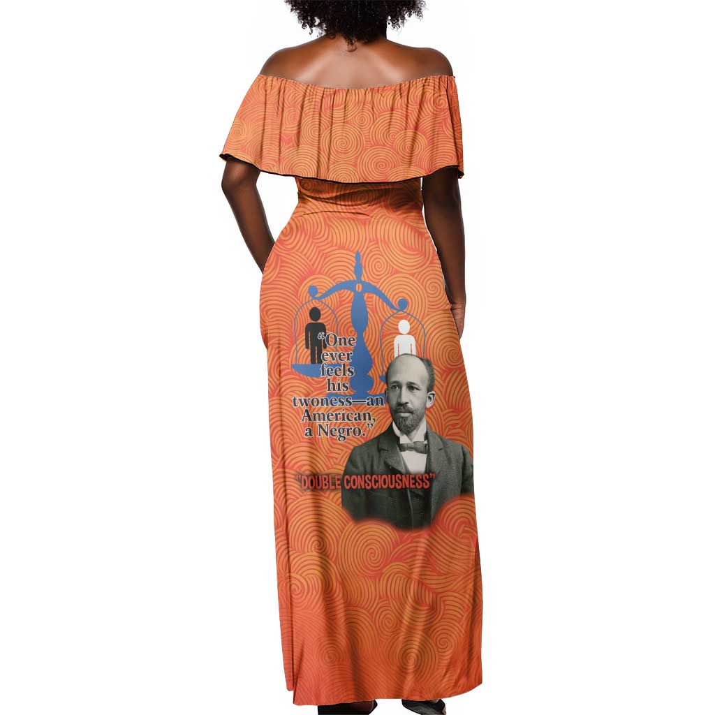 W.E.B. Du Bois Tribute Off Shoulder Maxi Dress W.E.B. Du Bois Tribute - Wonder Print Shop