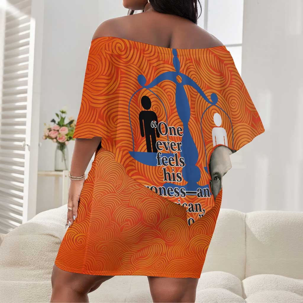 W.E.B. Du Bois Tribute Off Shoulder Short Dress W.E.B. Du Bois Tribute - Wonder Print Shop