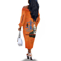 W.E.B. Du Bois Tribute Off The Shoulder Long Sleeve Dress W.E.B. Du Bois Tribute - Wonder Print Shop