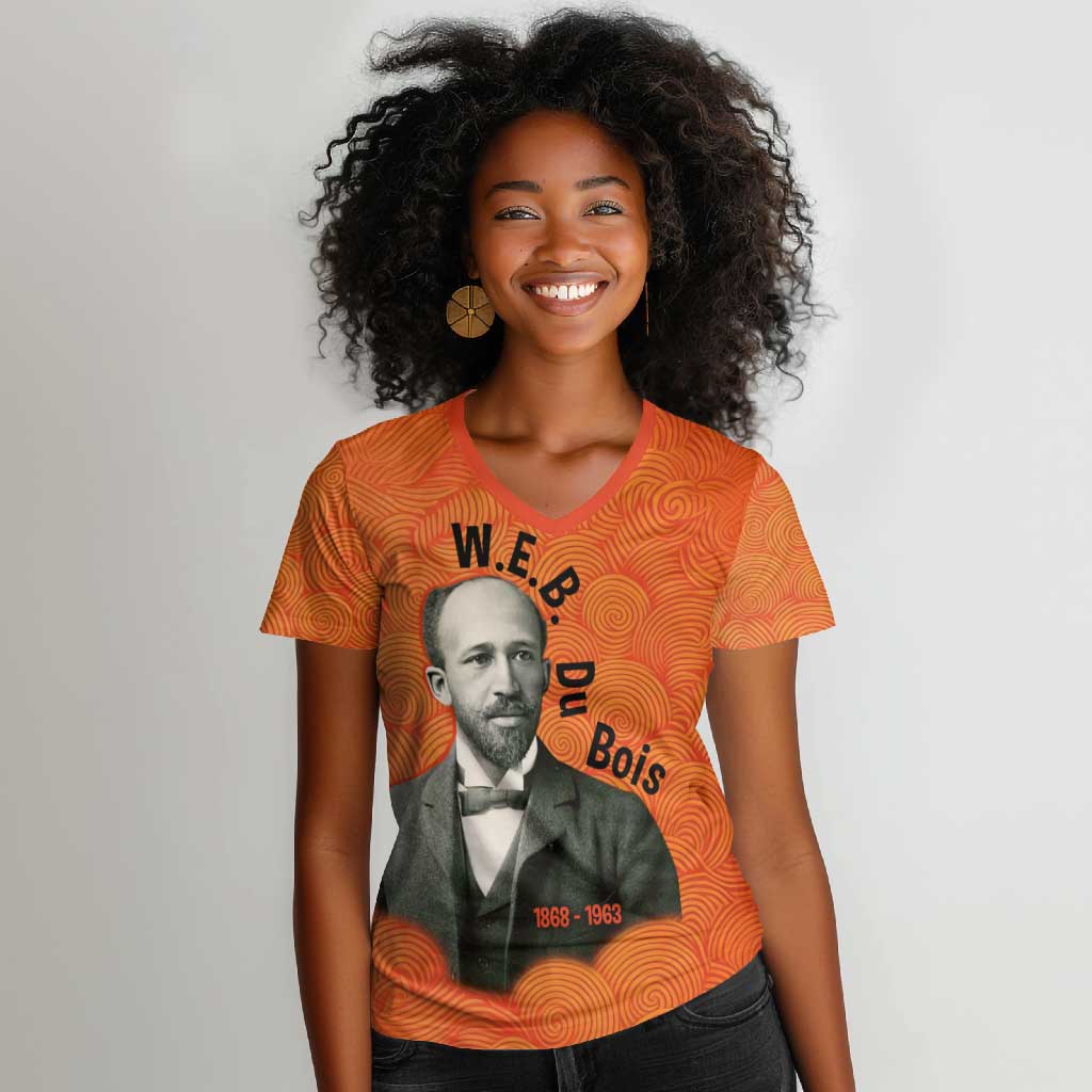 W.E.B. Du Bois Tribute Women V-Neck T-Shirt W.E.B. Du Bois Tribute TS04