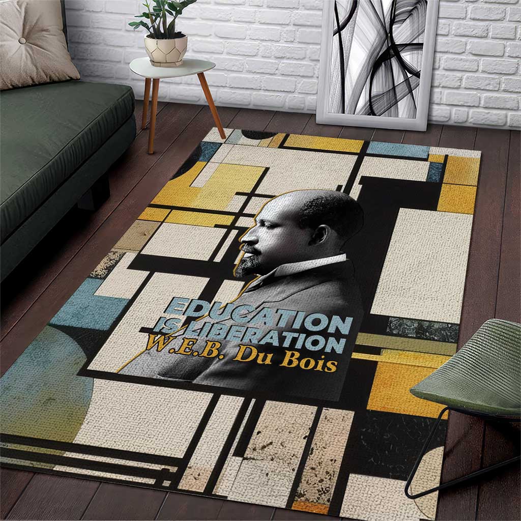W.E.B. Du Bois Education is Liberation Area Rug Scholar, Activist, Visionary Tribute Design - Wonder Print Shop