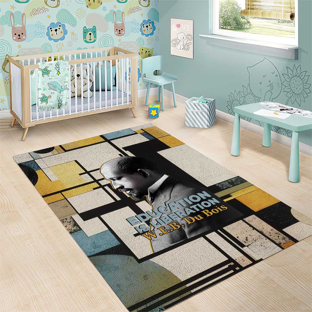 W.E.B. Du Bois Education is Liberation Area Rug Scholar, Activist, Visionary Tribute Design - Wonder Print Shop