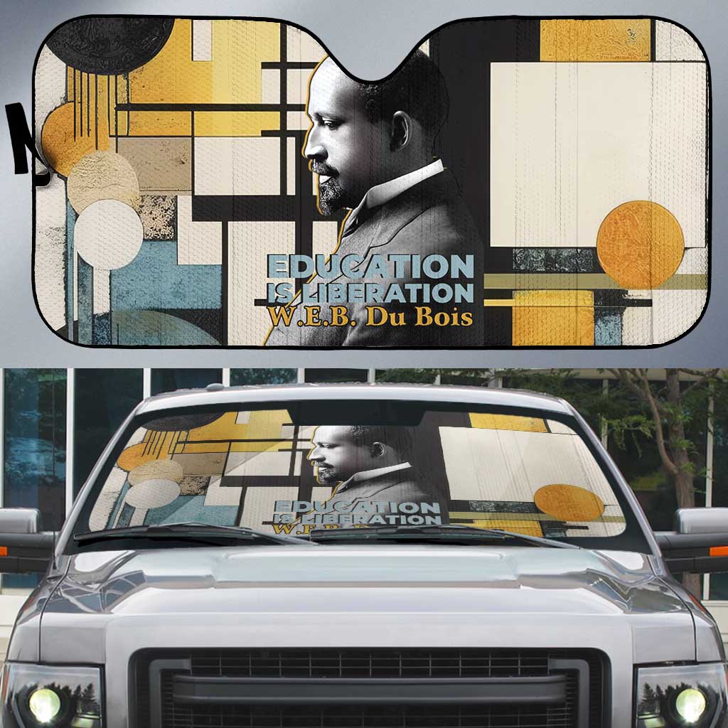 W.E.B. Du Bois Education is Liberation Auto Sun Shade Scholar, Activist, Visionary Tribute Design - Wonder Print Shop