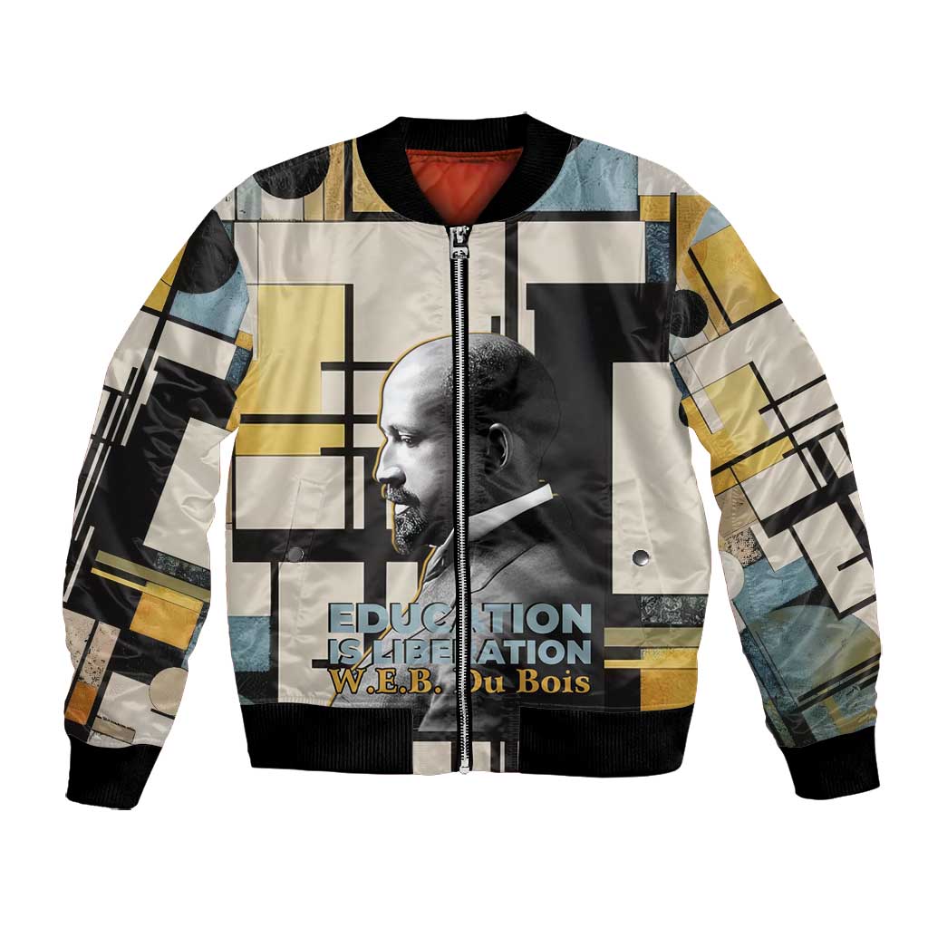 W.E.B. Du Bois Education is Liberation Bomber Jacket Scholar, Activist, Visionary Tribute Design - Wonder Print Shop