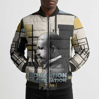 W.E.B. Du Bois Education is Liberation Bomber Puffer Jacket Scholar, Activist, Visionary Tribute Design - Wonder Print Shop
