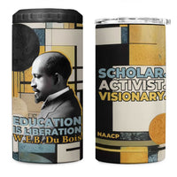 W.E.B. Du Bois Education is Liberation 4 in 1 Can Cooler Tumbler Scholar, Activist, Visionary Tribute Design - Wonder Print Shop