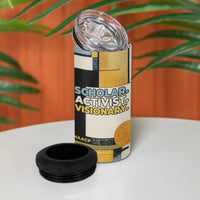 W.E.B. Du Bois Education is Liberation 4 in 1 Can Cooler Tumbler Scholar, Activist, Visionary Tribute Design - Wonder Print Shop