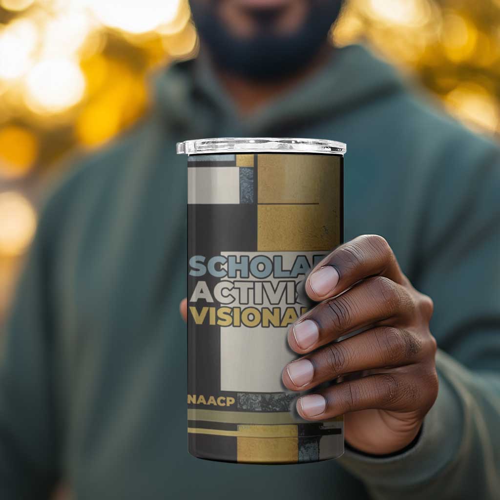 W.E.B. Du Bois Education is Liberation 4 in 1 Can Cooler Tumbler Scholar, Activist, Visionary Tribute Design - Wonder Print Shop