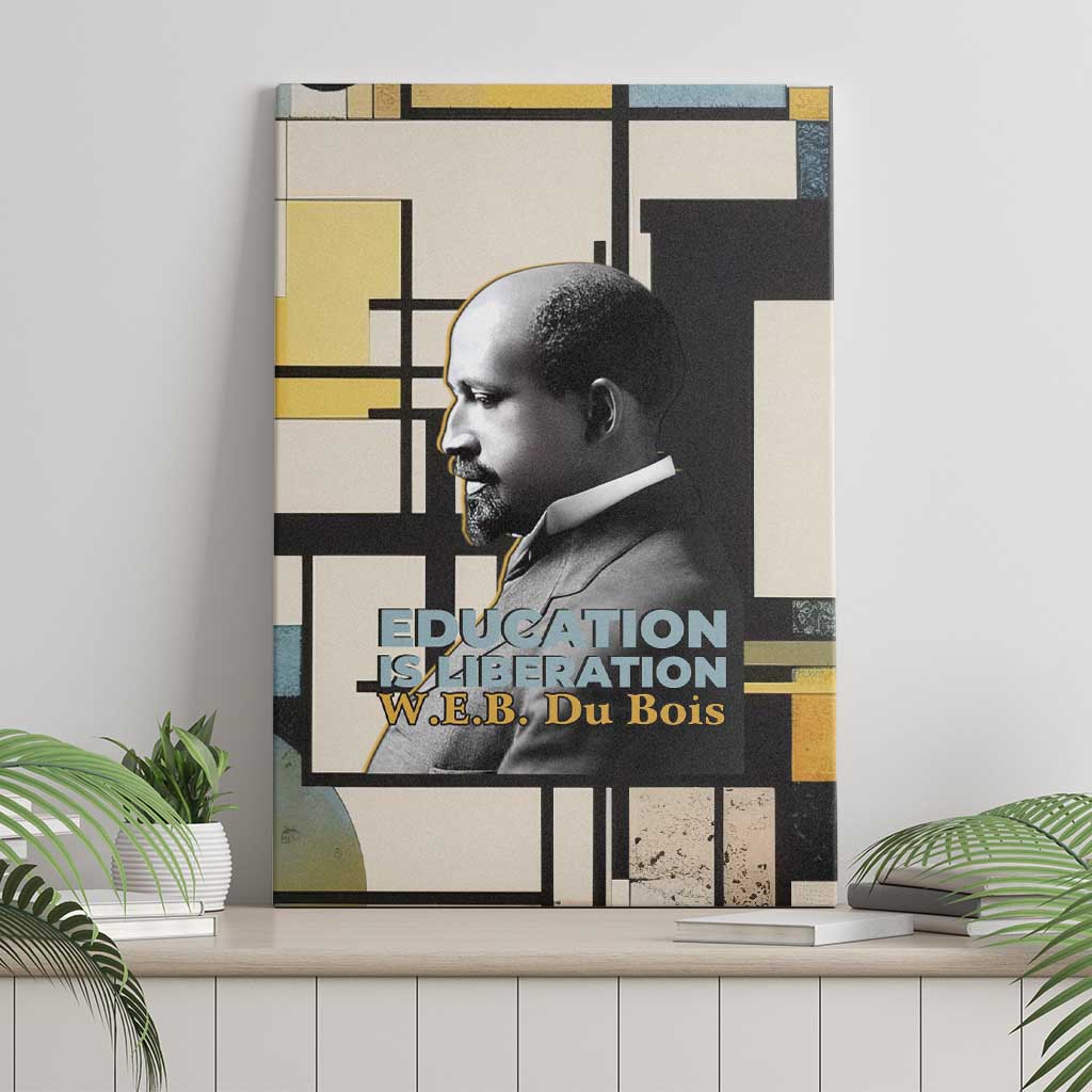 W.E.B. Du Bois Education is Liberation Canvas Wall Art Scholar, Activist, Visionary Tribute Design - Wonder Print Shop