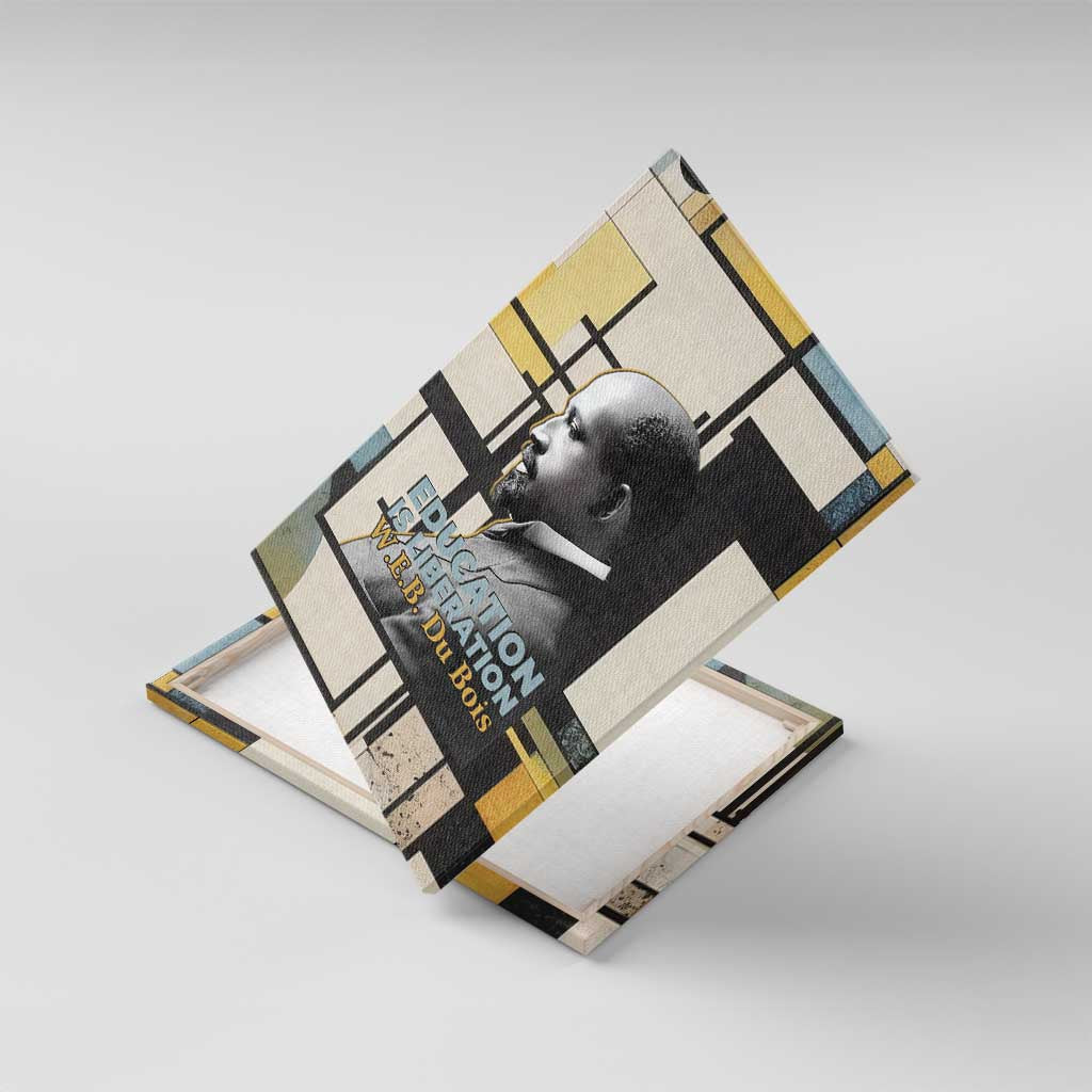 W.E.B. Du Bois Education is Liberation Canvas Wall Art Scholar, Activist, Visionary Tribute Design - Wonder Print Shop