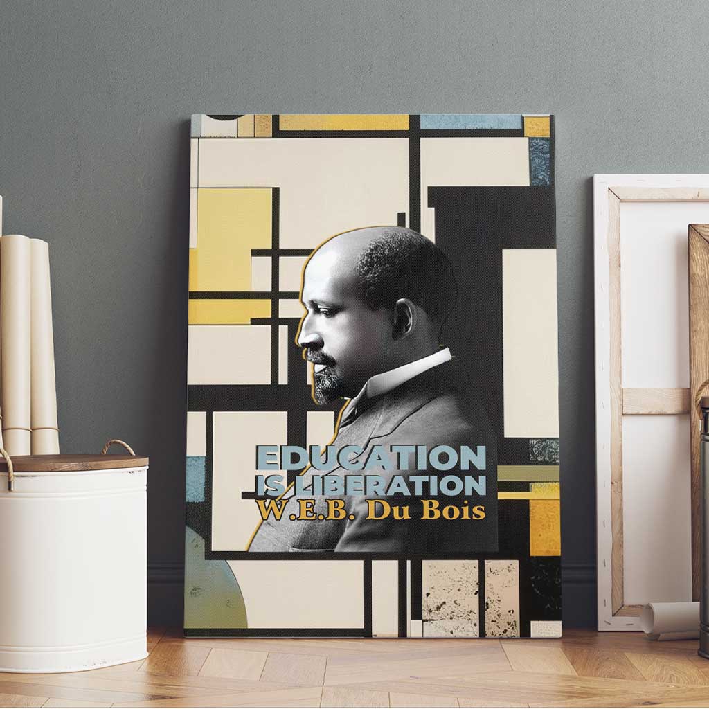 W.E.B. Du Bois Education is Liberation Canvas Wall Art Scholar, Activist, Visionary Tribute Design - Wonder Print Shop