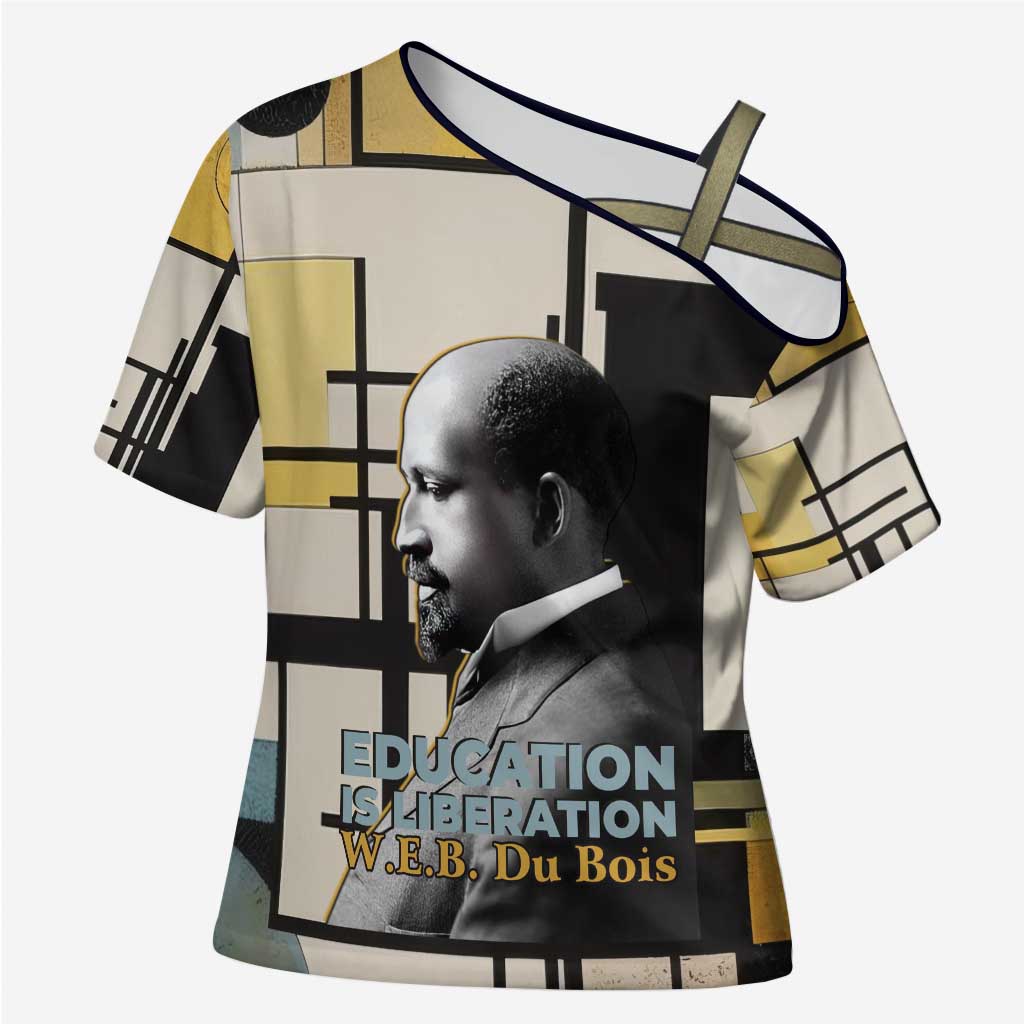 W.E.B. Du Bois Education is Liberation Cross Shoulder Shirt Scholar, Activist, Visionary Tribute Design - Wonder Print Shop
