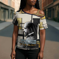 W.E.B. Du Bois Education is Liberation Cross Shoulder Shirt Scholar, Activist, Visionary Tribute Design - Wonder Print Shop