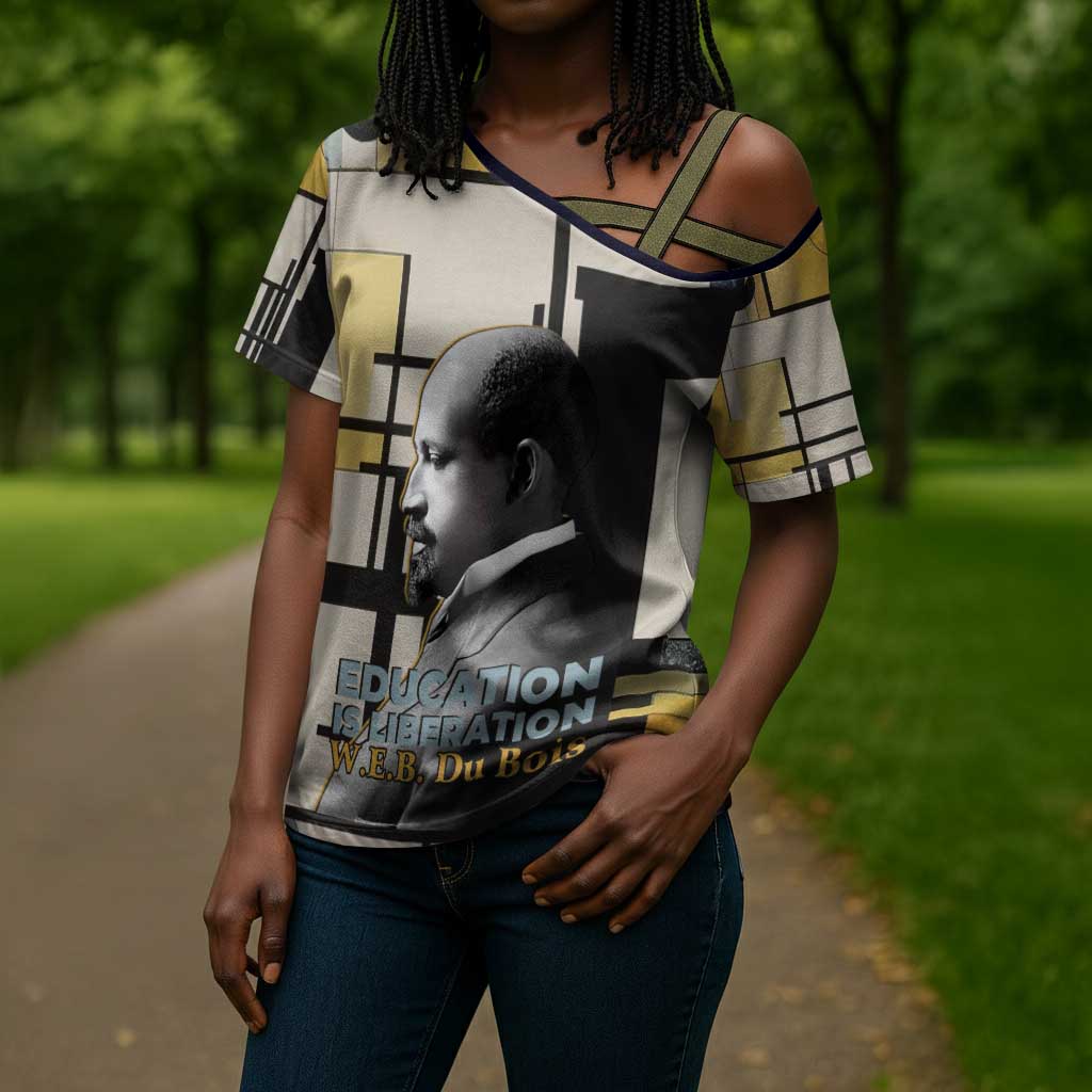W.E.B. Du Bois Education is Liberation Cross Shoulder Shirt Scholar, Activist, Visionary Tribute Design - Wonder Print Shop