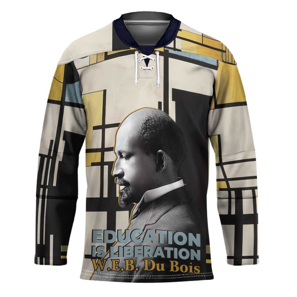 W.E.B. Du Bois Education is Liberation Hockey Jersey Scholar, Activist, Visionary Tribute Design - Wonder Print Shop