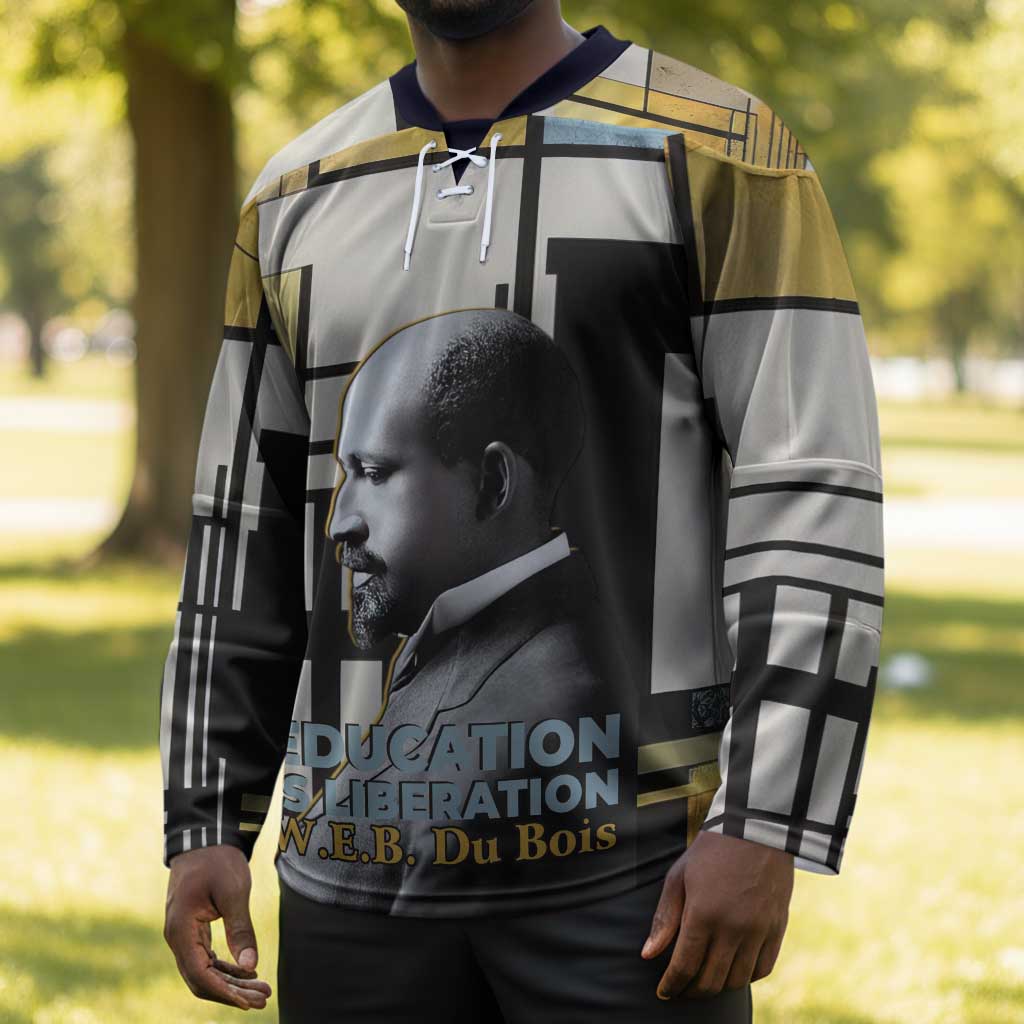 W.E.B. Du Bois Education is Liberation Hockey Jersey Scholar, Activist, Visionary Tribute Design - Wonder Print Shop