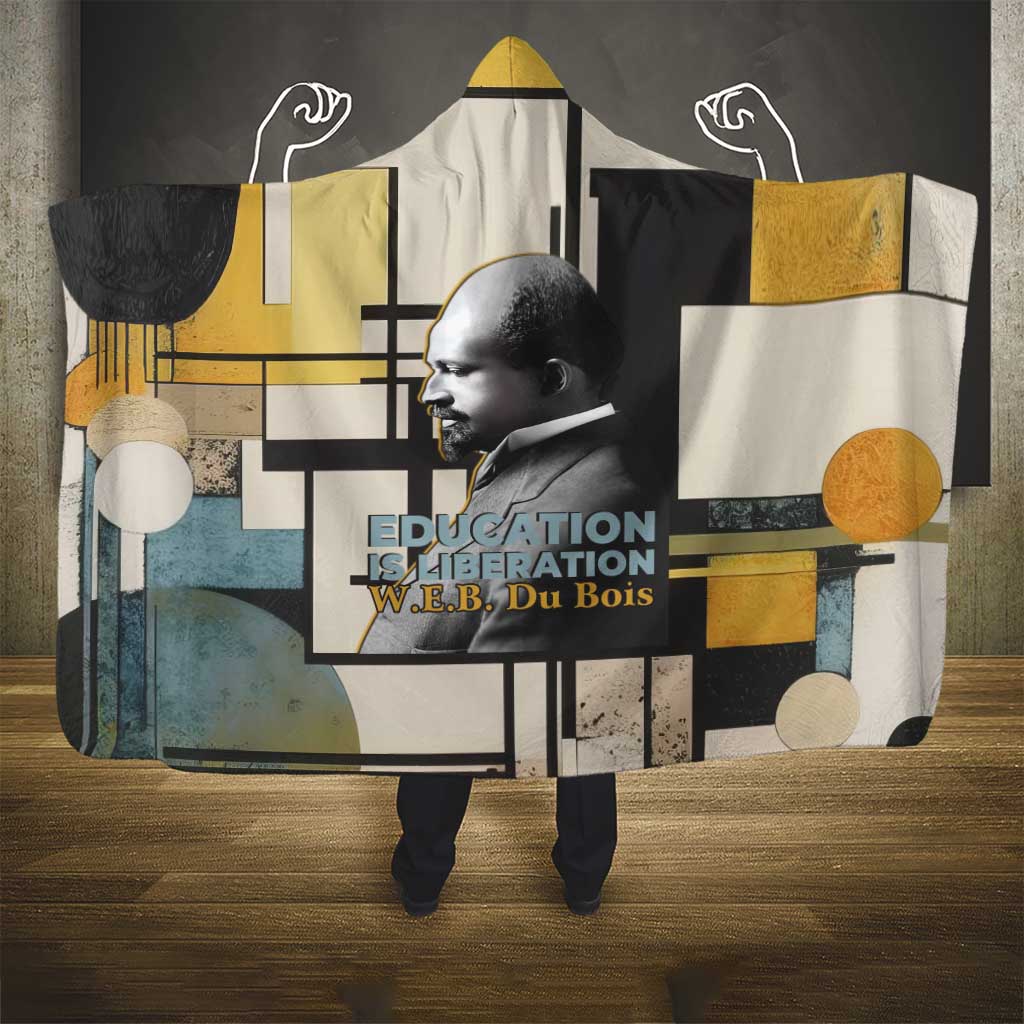 W.E.B. Du Bois Education is Liberation Hooded Blanket Scholar, Activist, Visionary Tribute Design - Wonder Print Shop