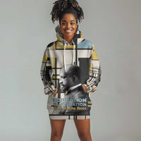 W.E.B. Du Bois Education is Liberation Hoodie Dress Scholar, Activist, Visionary Tribute Design - Wonder Print Shop
