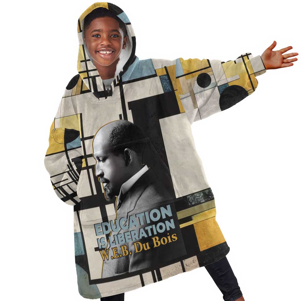 W.E.B. Du Bois Education is Liberation Kid Wearable Blanket Hoodie Scholar, Activist, Visionary Tribute Design - undefined