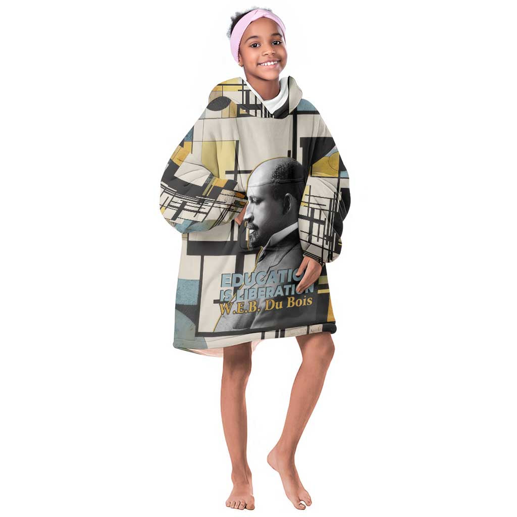 W.E.B. Du Bois Education is Liberation Kid Wearable Blanket Hoodie Scholar, Activist, Visionary Tribute Design - undefined