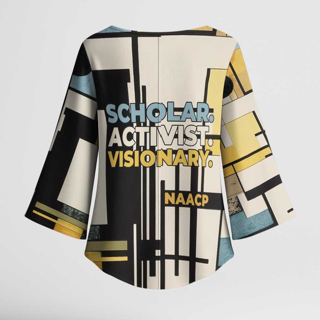 W.E.B. Du Bois Education is Liberation Kimono Sleeve Blouse Scholar, Activist, Visionary Tribute Design - Wonder Print Shop