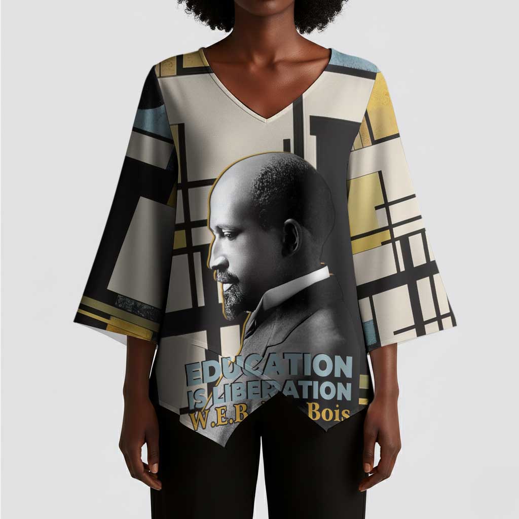 W.E.B. Du Bois Education is Liberation Kimono Sleeve Blouse Scholar, Activist, Visionary Tribute Design - Wonder Print Shop