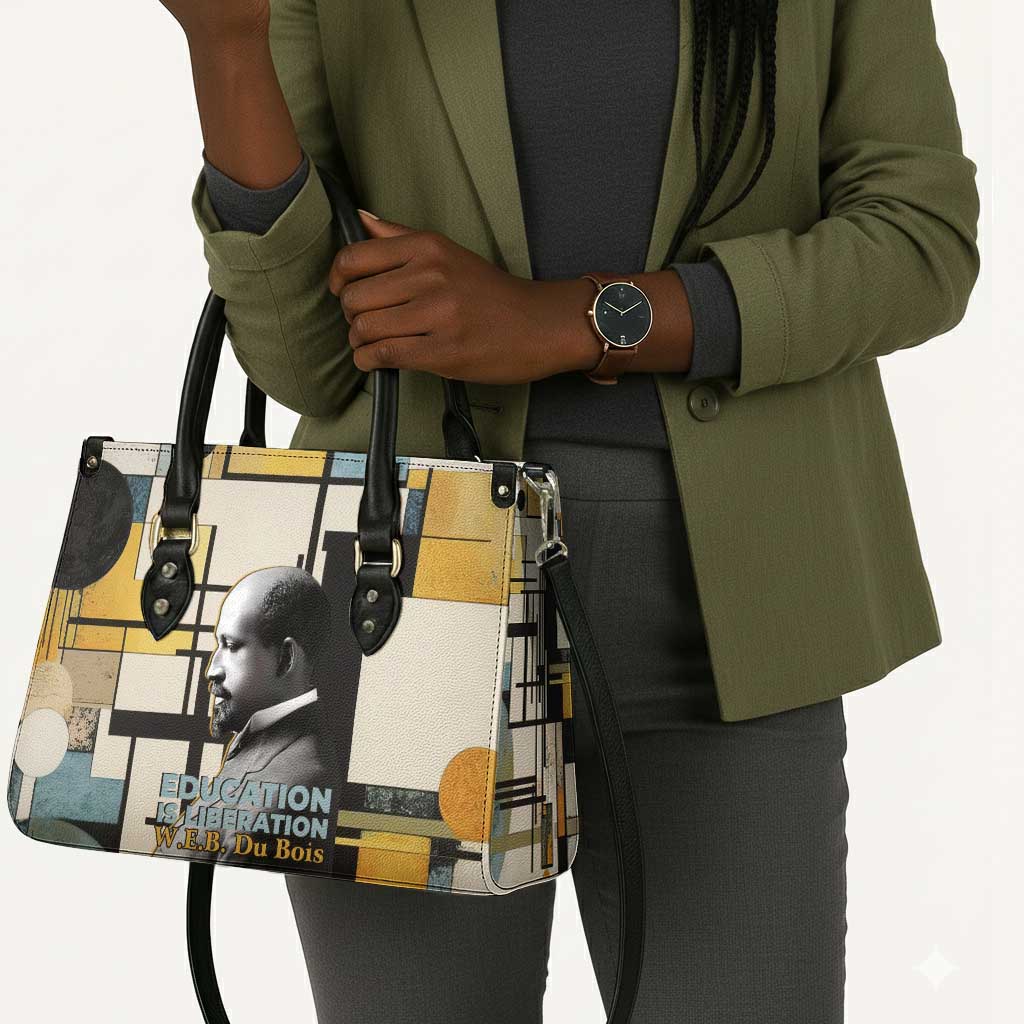 W.E.B. Du Bois Education is Liberation Leather Bag Scholar, Activist, Visionary Tribute Design - Wonder Print Shop
