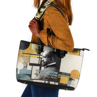 W.E.B. Du Bois Education is Liberation Leather Tote Bag Scholar, Activist, Visionary Tribute Design - Wonder Print Shop