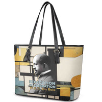 W.E.B. Du Bois Education is Liberation Leather Tote Bag Scholar, Activist, Visionary Tribute Design - Wonder Print Shop