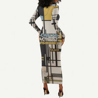 W.E.B. Du Bois Education is Liberation Long Sleeve Bodycon Dress Scholar, Activist, Visionary Tribute Design - Wonder Print Shop