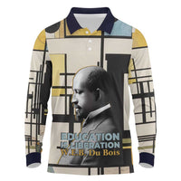 W.E.B. Du Bois Education is Liberation Long Sleeve Polo Shirt Scholar, Activist, Visionary Tribute Design - Wonder Print Shop