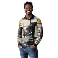 W.E.B. Du Bois Education is Liberation Long Sleeve Polo Shirt Scholar, Activist, Visionary Tribute Design - Wonder Print Shop