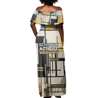 W.E.B. Du Bois Education is Liberation Off Shoulder Maxi Dress Scholar, Activist, Visionary Tribute Design - Wonder Print Shop