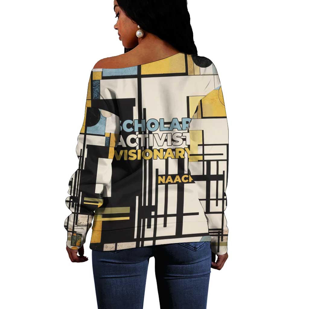 W.E.B. Du Bois Education is Liberation Off Shoulder Sweater Scholar, Activist, Visionary Tribute Design - Wonder Print Shop
