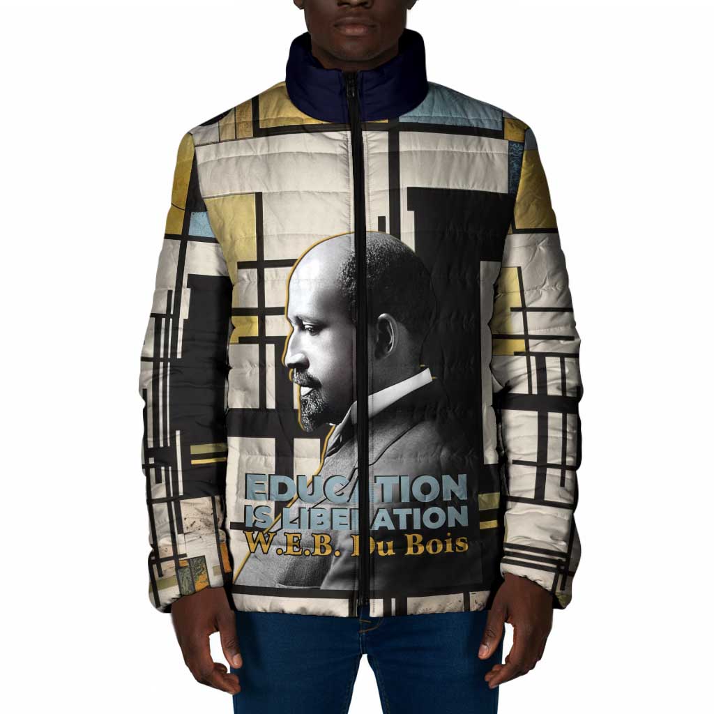 W.E.B. Du Bois Education is Liberation Padded Jacket Scholar, Activist, Visionary Tribute Design - Wonder Print Shop