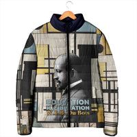 W.E.B. Du Bois Education is Liberation Padded Jacket Scholar, Activist, Visionary Tribute Design - Wonder Print Shop