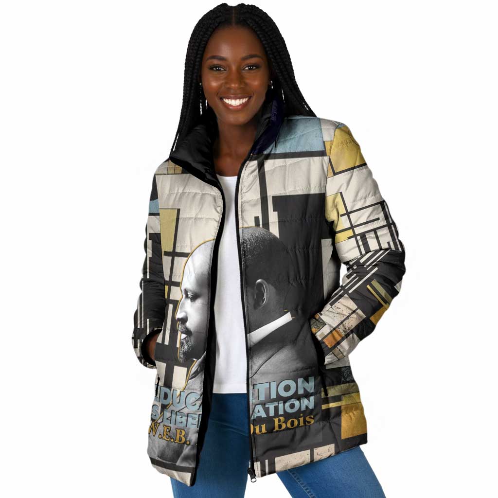 W.E.B. Du Bois Education is Liberation Padded Jacket Scholar, Activist, Visionary Tribute Design - Wonder Print Shop
