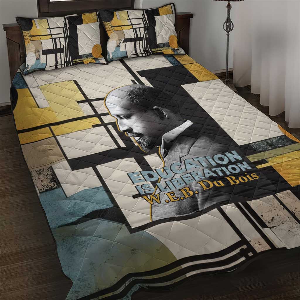 W.E.B. Du Bois Education is Liberation Quilt Bed Set Scholar, Activist, Visionary Tribute Design - Wonder Print Shop
