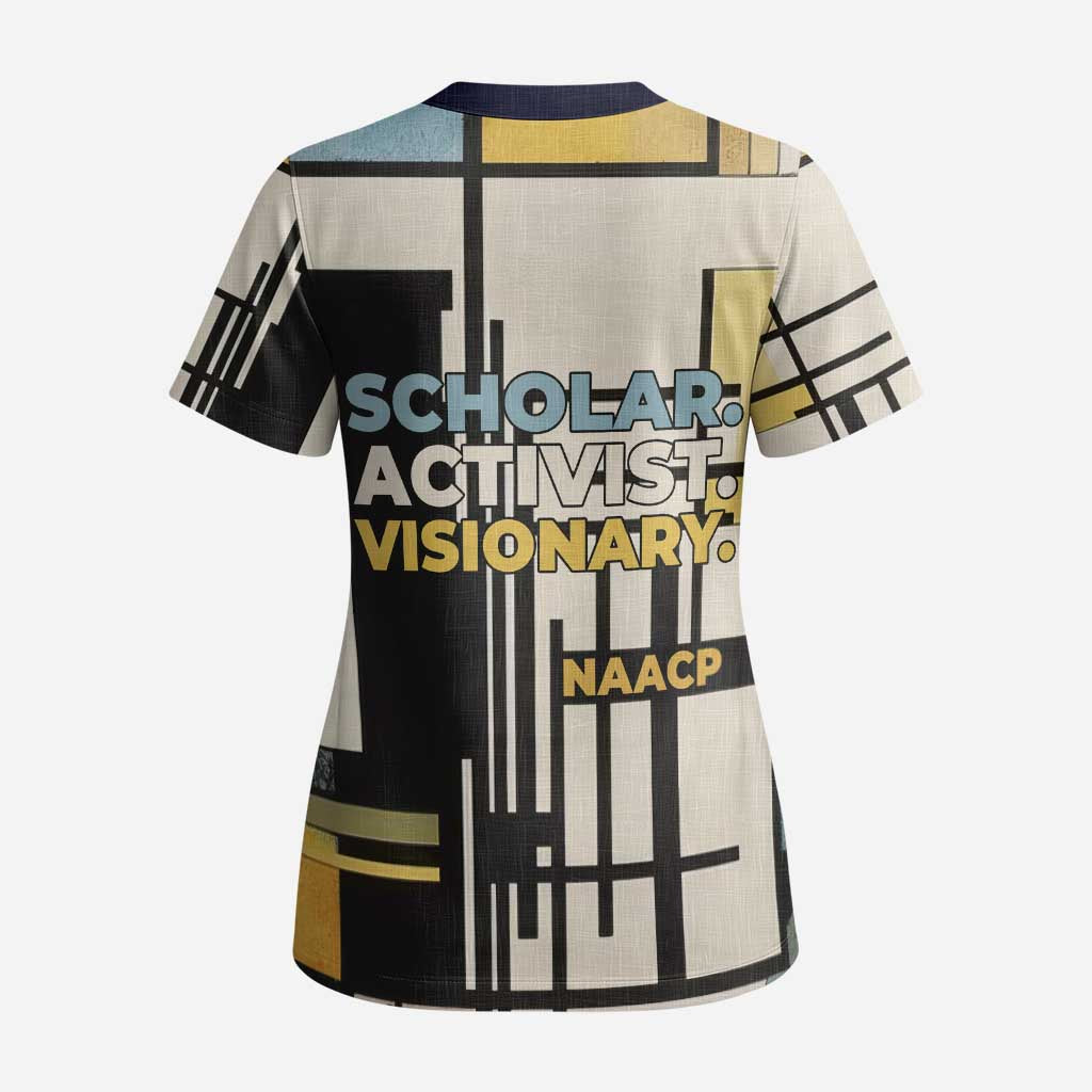 W.E.B. Du Bois Education is Liberation Scrub Top Scholar, Activist, Visionary Tribute Design - Wonder Print Shop