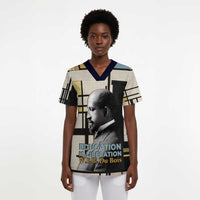 W.E.B. Du Bois Education is Liberation Scrub Top Scholar, Activist, Visionary Tribute Design - Wonder Print Shop