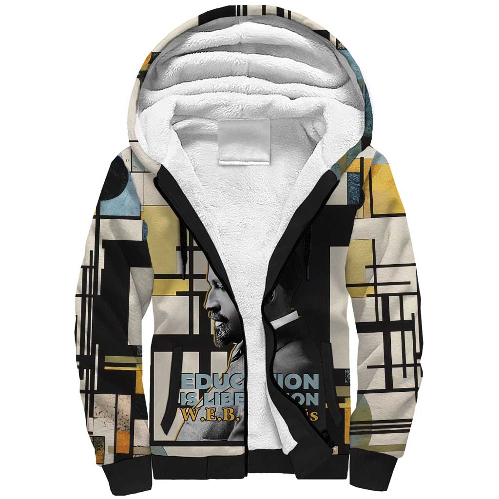 W.E.B. Du Bois Education is Liberation Sherpa Hoodie Scholar, Activist, Visionary Tribute Design - Wonder Print Shop