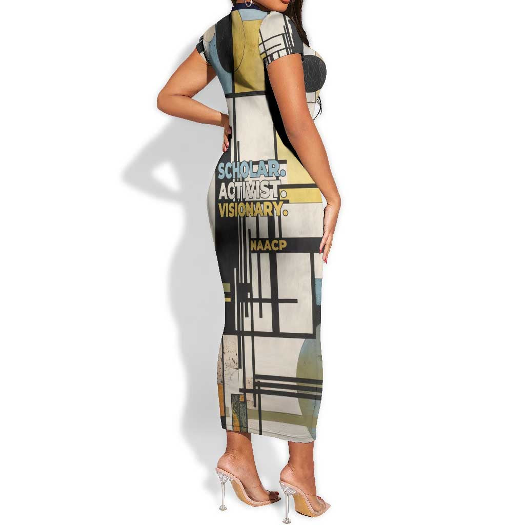 W.E.B. Du Bois Education is Liberation Short Sleeve Bodycon Dress Scholar, Activist, Visionary Tribute Design TS04