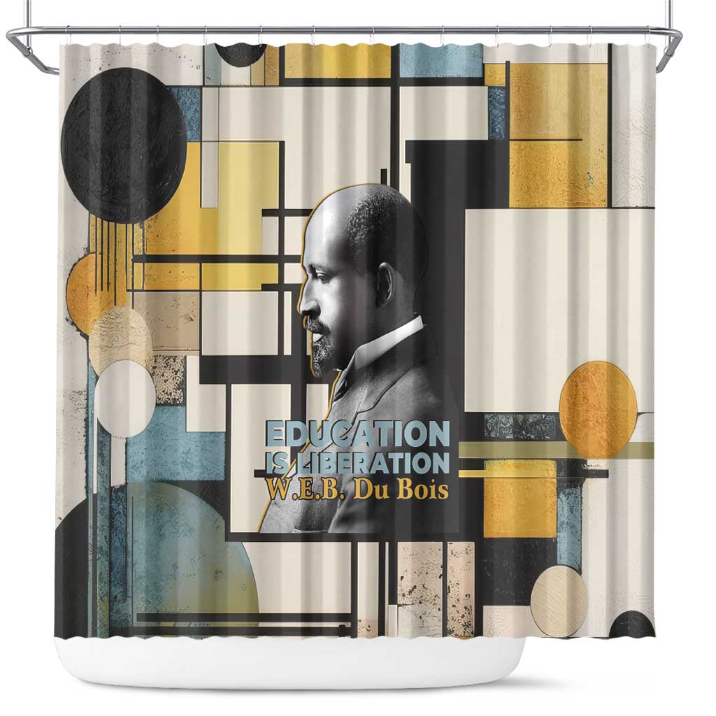 W.E.B. Du Bois Education is Liberation Shower Curtain Scholar, Activist, Visionary Tribute Design - Wonder Print Shop