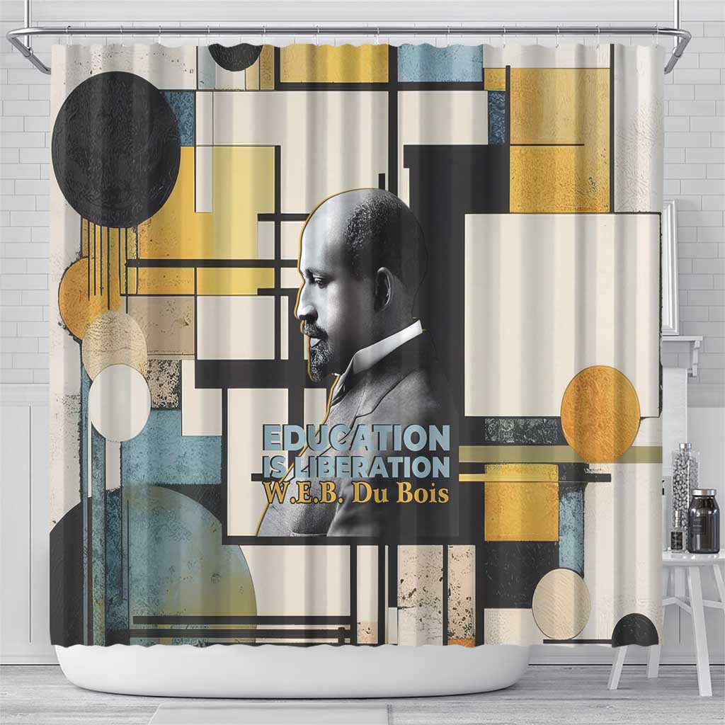 W.E.B. Du Bois Education is Liberation Shower Curtain Scholar, Activist, Visionary Tribute Design - Wonder Print Shop