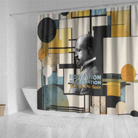 W.E.B. Du Bois Education is Liberation Shower Curtain Scholar, Activist, Visionary Tribute Design - Wonder Print Shop