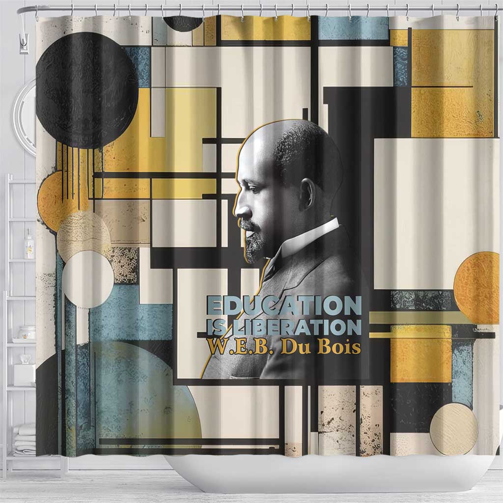 W.E.B. Du Bois Education is Liberation Shower Curtain Scholar, Activist, Visionary Tribute Design - Wonder Print Shop