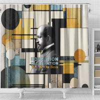 W.E.B. Du Bois Education is Liberation Shower Curtain Scholar, Activist, Visionary Tribute Design - Wonder Print Shop